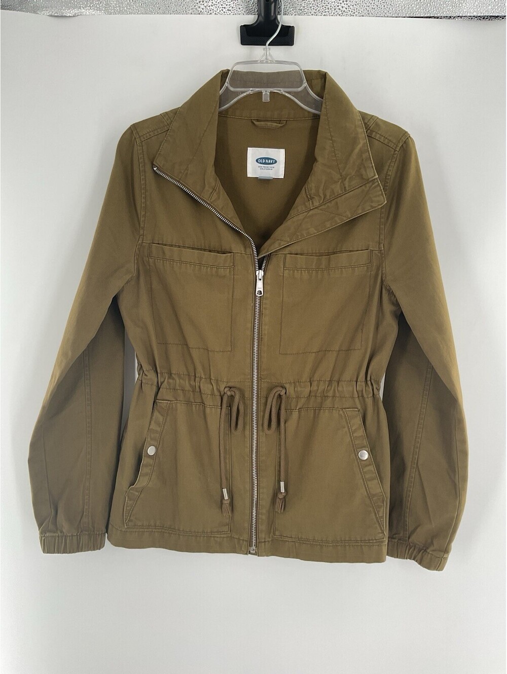 Old Navy Women’s Size Small Full Zip Green Khaki Jacket C3